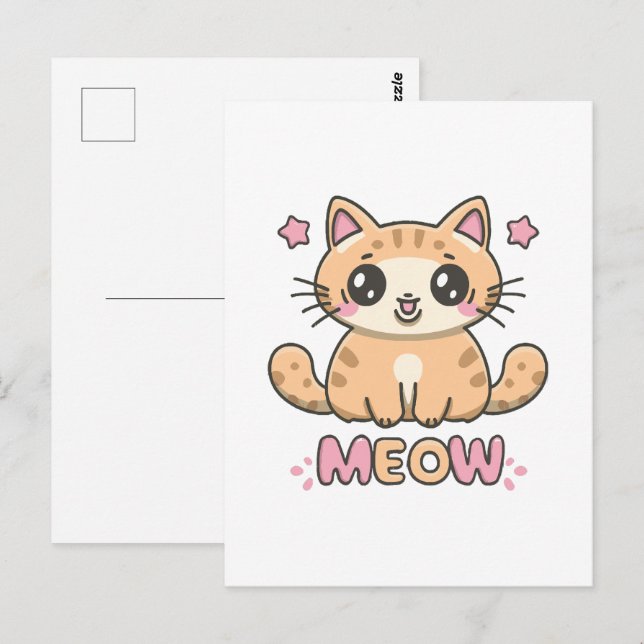 niedliche Katzenmabe Postkarte (Vorne/Hinten)