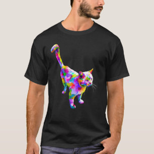 Niedliche Katzenmalerei Kätzchen Farbenfrohe Kunst T-Shirt