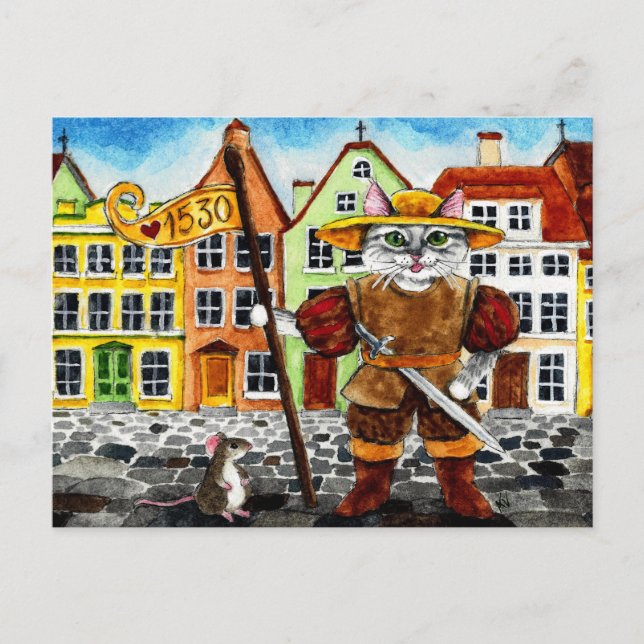 Niedliche Katzenmaus Estonian Tallinn Postkarte (Vorderseite)