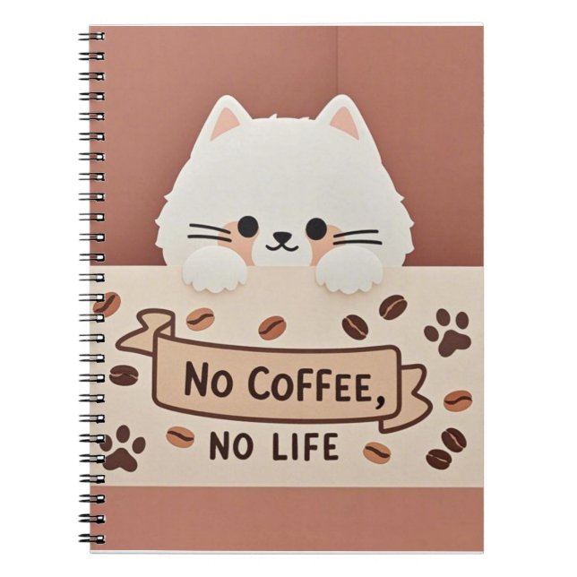 Niedliche Katzenpasten und Kaffeebohnen Notizblock (Vorderseite)