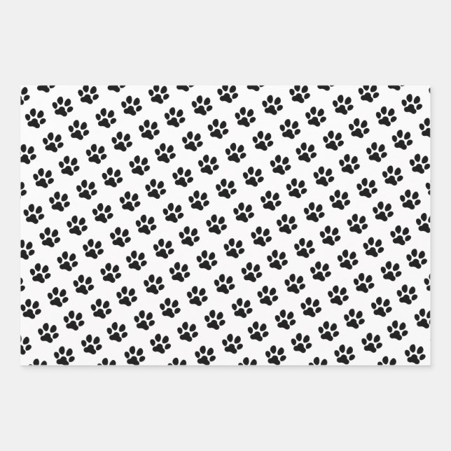 Niedliche Katzenpaws-Muster, Katzenliebhaber Geschenkpapier Set (Vorderseite)