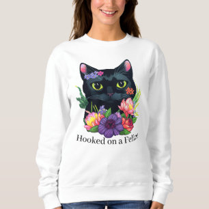 Niedliche Katzenpuppe Blume Blütenkatze Mama Sweatshirt
