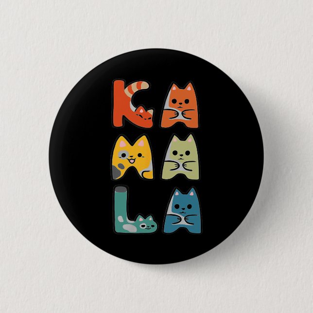 Niedliche Katzenschrift Positiv Button (Vorderseite)