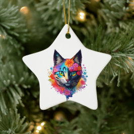 Niedliche Katzenverzierung Keramik Ornament