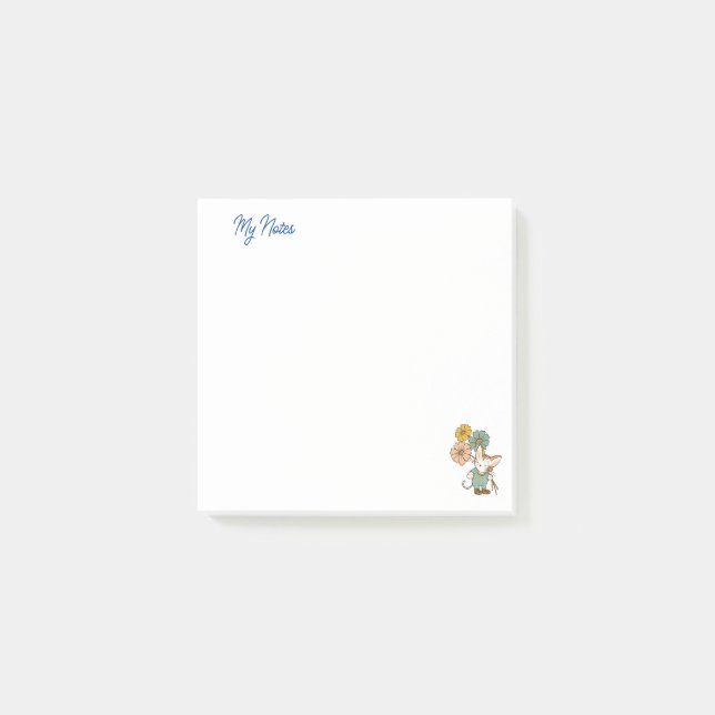 Niedliche Katzenzuchtbetriebe Blume personalisiert Post-it Klebezettel (Vorderseite)