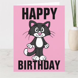 NIEDLICHE KATZKARTE BIRTHDAY GREETING CARD KARTE