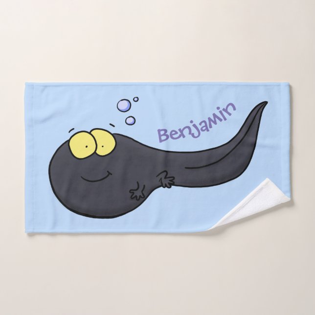 Niedliche Kaulquappen-Cartoon-Abbildung Badhandtuch Set (Handtuch)