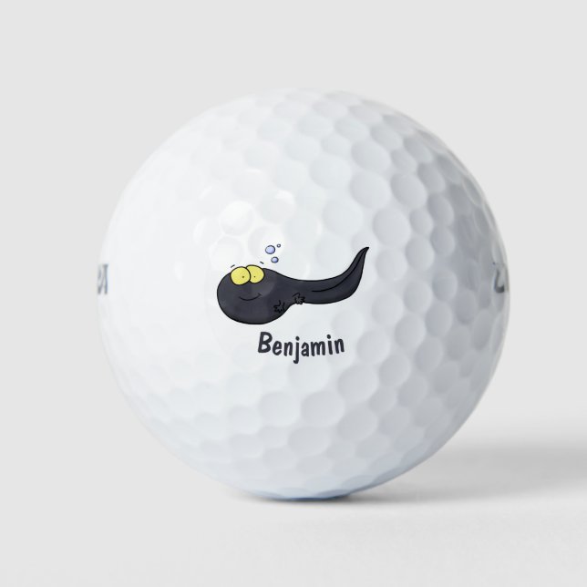 Niedliche Kaulquappen-Cartoon-Abbildung Golfball (Vorderseite)