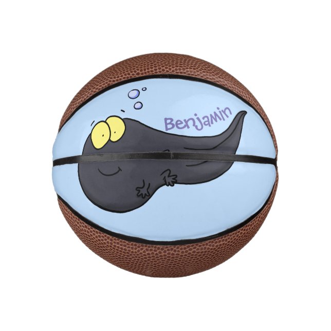 Niedliche Kaulquappen-Cartoon-Abbildung Mini Basketball (Vorderseite)
