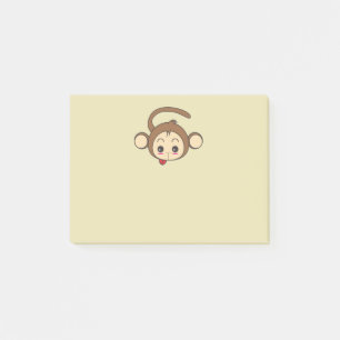 Niedliche Kawaii Affe-Illustration Post-it Klebezettel