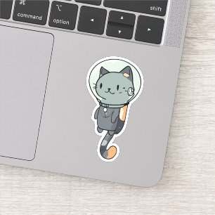 Niedliche Kawaii Astronautenkatze Aufkleber