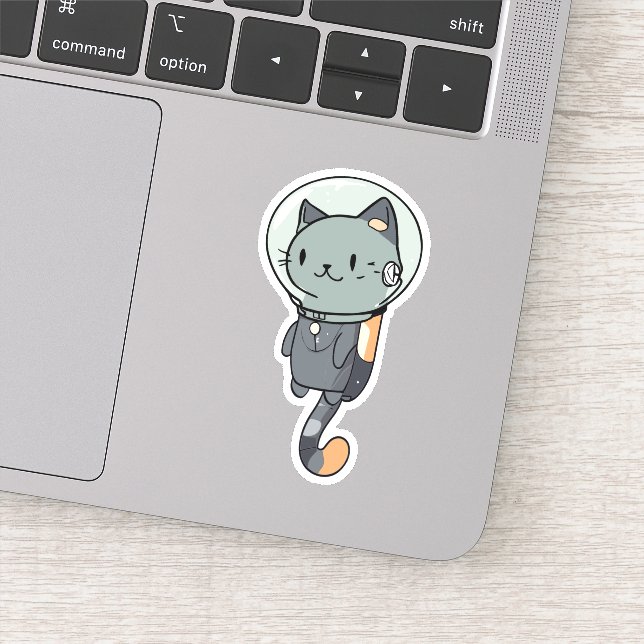 Niedliche Kawaii Astronautenkatze Aufkleber (Detail)