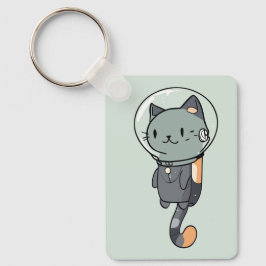 Niedliche Kawaii Astronautenkatze Schlüsselanhänger