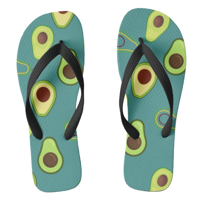 Niedliche Kawaii Avocado Steigung Muster Flip Flops (Fußbett)