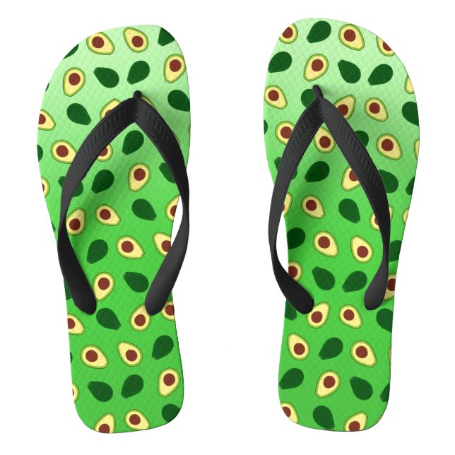 Niedliche Kawaii Avocado Steigung Muster Flip Flops (Fußbett)