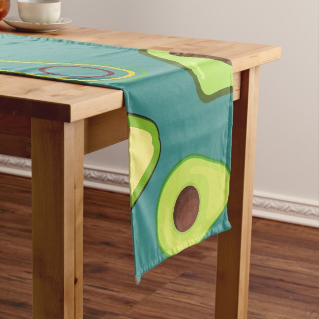 Niedliche Kawaii Avocado Steigung Muster Kurzer Tischläufer (Beispiel)