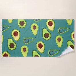 Niedliche Kawaii Avocado Steigung Muster Strandtuch