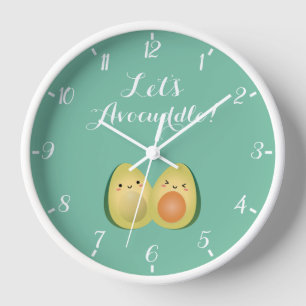 Niedliche Kawaii Avocados verbinden lustiges uns Uhr