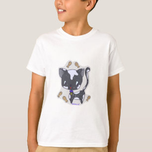 Niedliche Kawaii Black Cat mit Fisch Boy's T - Shi T-Shirt