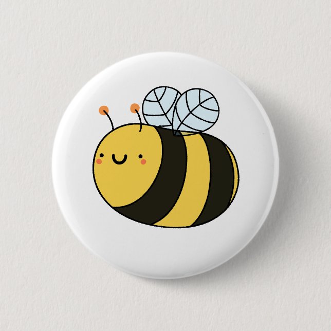 Niedliche Kawaii Bumble Bee Button (Vorderseite)