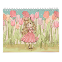 Niedliche Kawaii chibi Girls Kalender