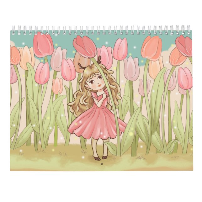 Niedliche Kawaii chibi Girls Kalender (Rückseite)