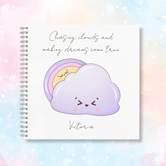 Niedliche Kawaii Cloud und Regenbogen Notizbuch (Von Creator hochgeladen)