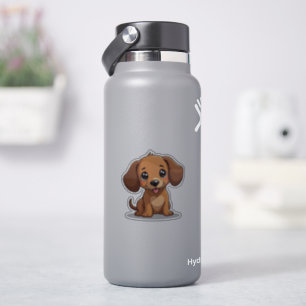 Niedliche Kawaii-Dackel, glücklicher Welpe, klein Aufkleber
