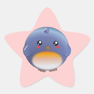 Niedliche kawaii Drosselaufkleber Stern-Aufkleber