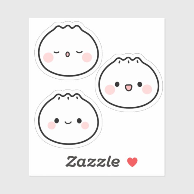 Niedliche Kawaii Dumpling koreanische Lebensmittel Aufkleber (Blatt)
