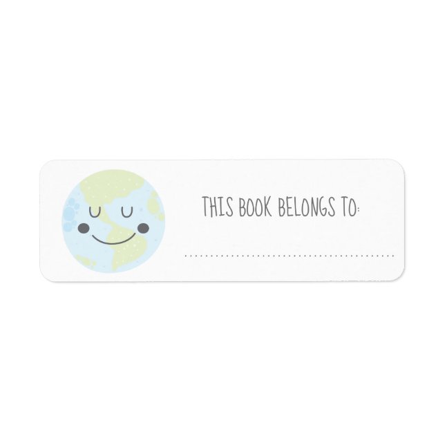 Niedliche Kawaii Earth Dieses Buch gehört (Vorne)