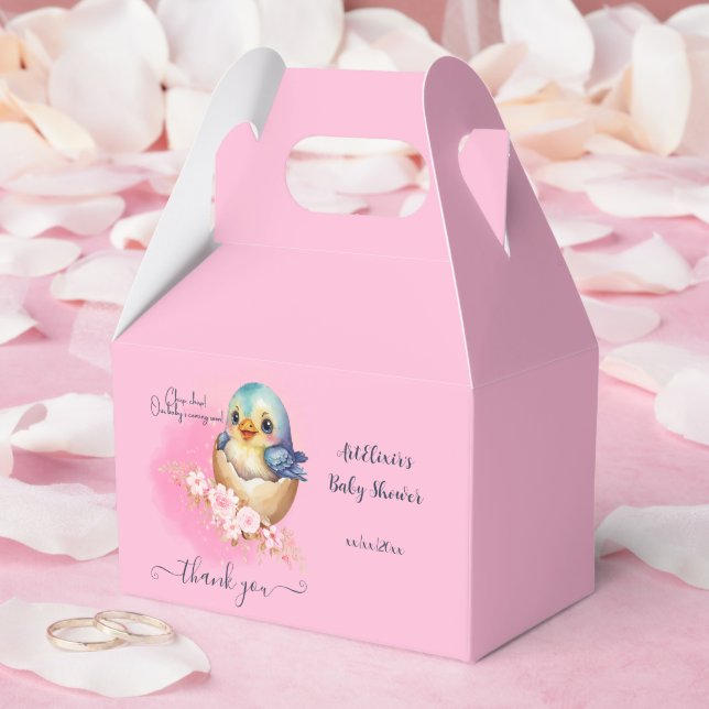Niedliche Kawaii Egg Bird Elegante Floral Baby Dus Geschenkschachtel (Hochzeit)