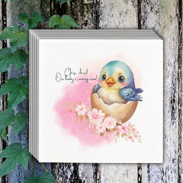 Niedliche Kawaii Egg Bird Elegante Floral Baby Dus Serviette
