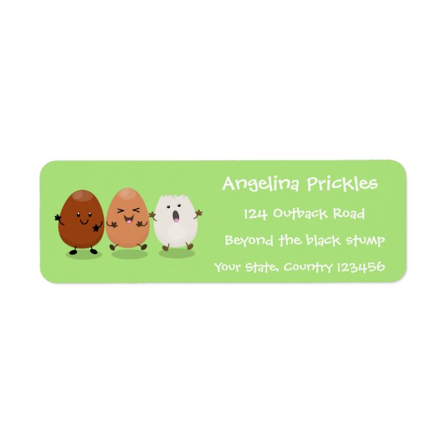 Niedliche Kawaii-Eier — lustige Cartoon-Illustrati (Vorne)
