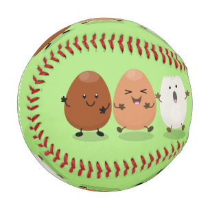 Niedliche Kawaii-Eier — lustige Cartoon-Illustrati Baseball