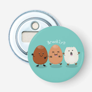 Niedliche Kawaii-Eier — lustige Cartoon-Illustrati Flaschenöffner