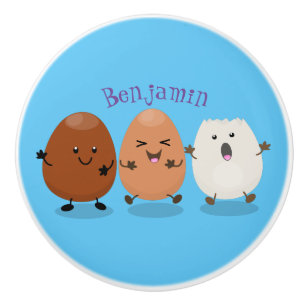 Niedliche Kawaii-Eier — lustige Cartoon-Illustrati Keramikknauf