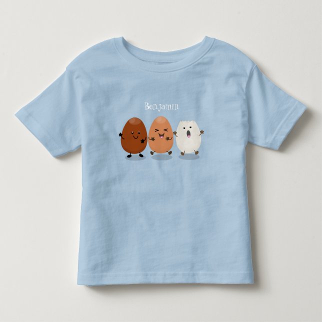 Niedliche Kawaii-Eier — lustige Cartoon-Illustrati Kleinkind T-shirt (Vorderseite)