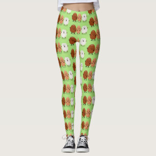 Niedliche Kawaii-Eier — lustige Cartoon-Illustrati Leggings
