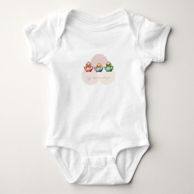 Niedliche Kawaii Eiervögel Pastellfarben Kinderdus Baby Strampler (Vorderseite)