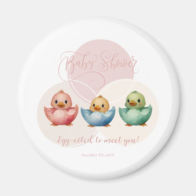 Niedliche Kawaii Eiervögel Pastellfarben Kinderdus Magnet (Vorne)