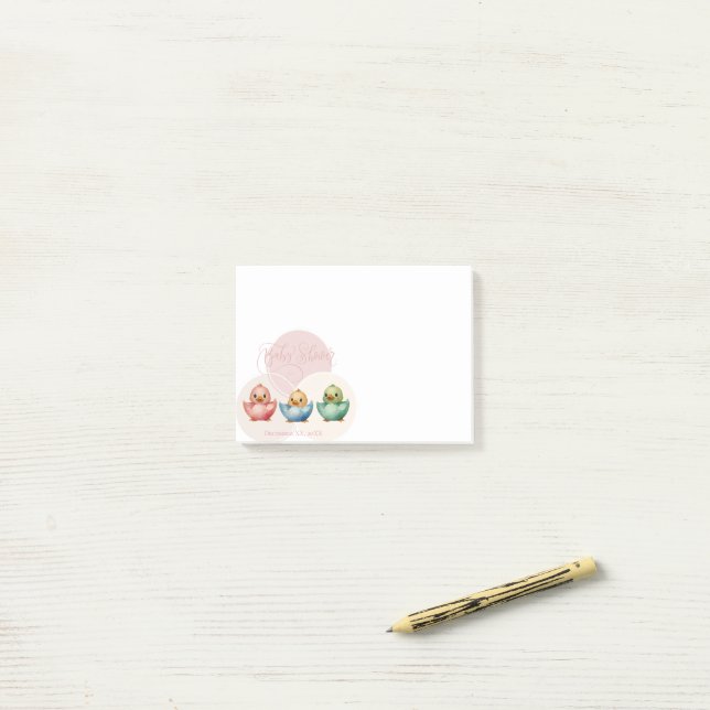 Niedliche Kawaii Eiervögel Pastellfarben Kinderdus Post-it Klebezettel (Auf Schreibtisch)