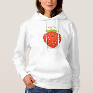 Niedliche Kawaii Erdbeere Cartoon Abbildung Hoodie