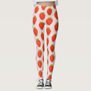 Niedliche Kawaii Erdbeere Cartoon Abbildung Leggings