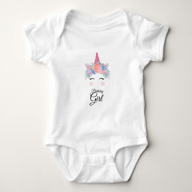 Niedliche Kawaii farbenfrohe Regenbogen Einhorn Ge Baby Strampler (Vorderseite)