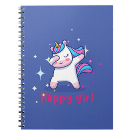 Niedliche Kawaii farbenfrohe Regenbogen Einhorn Ha Notizblock