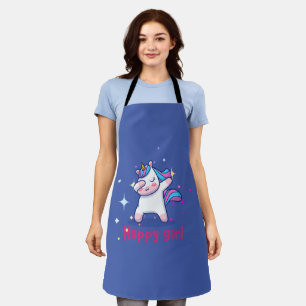 Niedliche Kawaii farbenfrohe Regenbogen Einhorn Ha Schürze