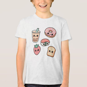 Niedliche Kawaii Food Friends - Bubble Tee, Donut, Tri-Blend Shirt