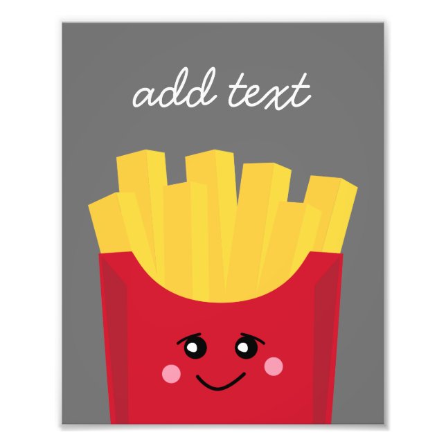Niedliche Kawaii Fries mit Individuelle Name Fotodruck (Vorne)