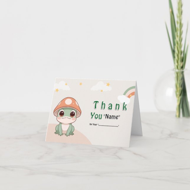 Niedliche Kawaii Frog Geburtstags-Grußkarte Dankeskarte (Vorderseite)